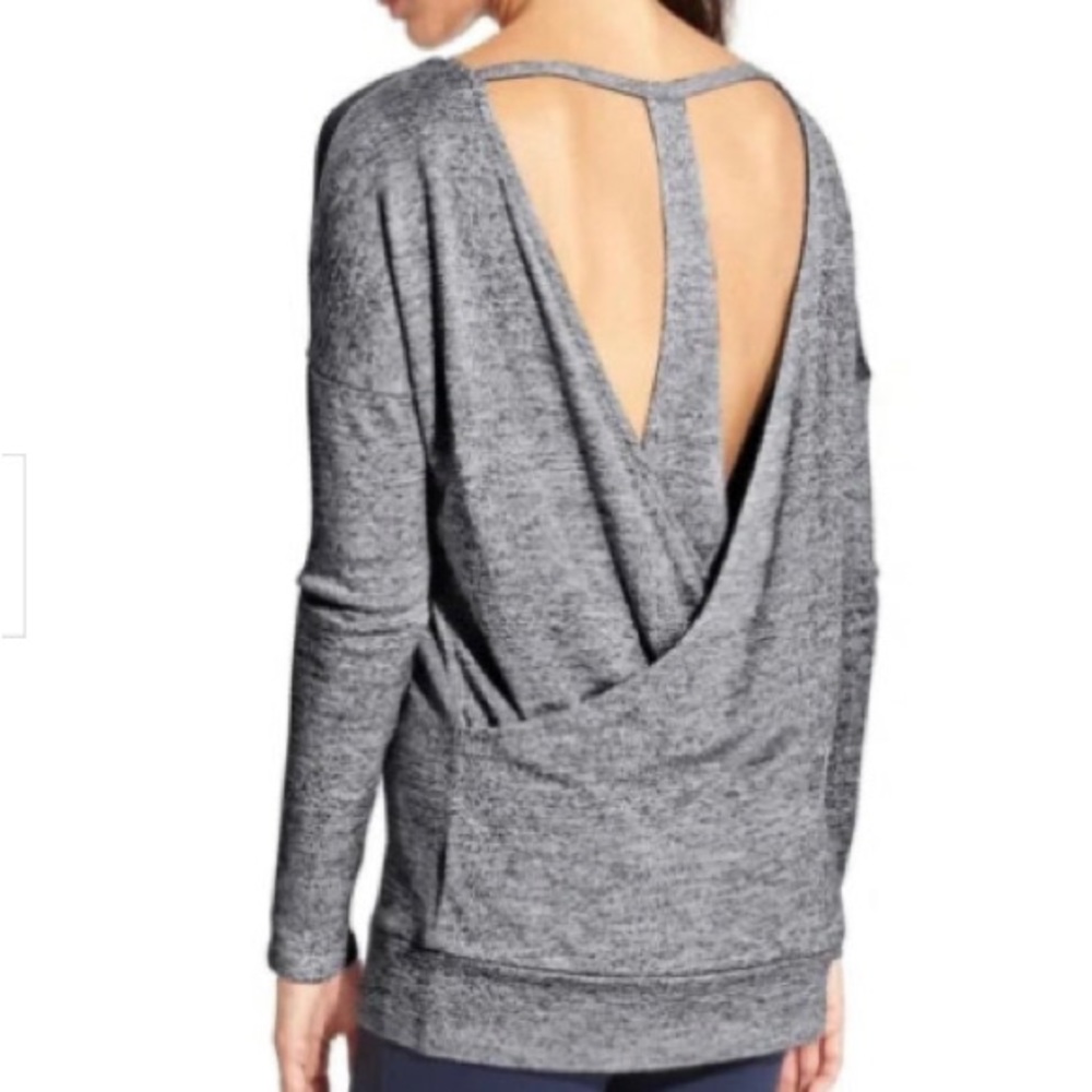 Athleta Knit Long Sleeve Top, Size Small, Grey